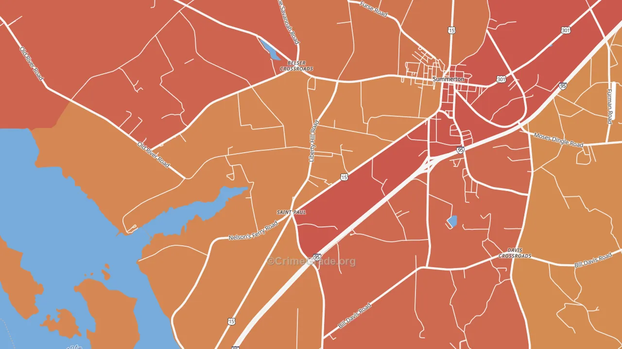 St. Paul, SC Map of Burglary Rates