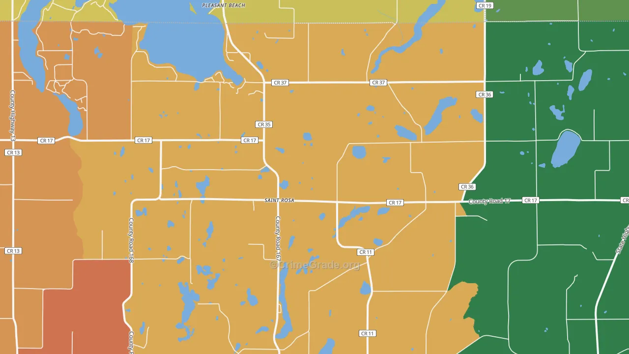 St. Rosa, MN Map of Burglary Rates