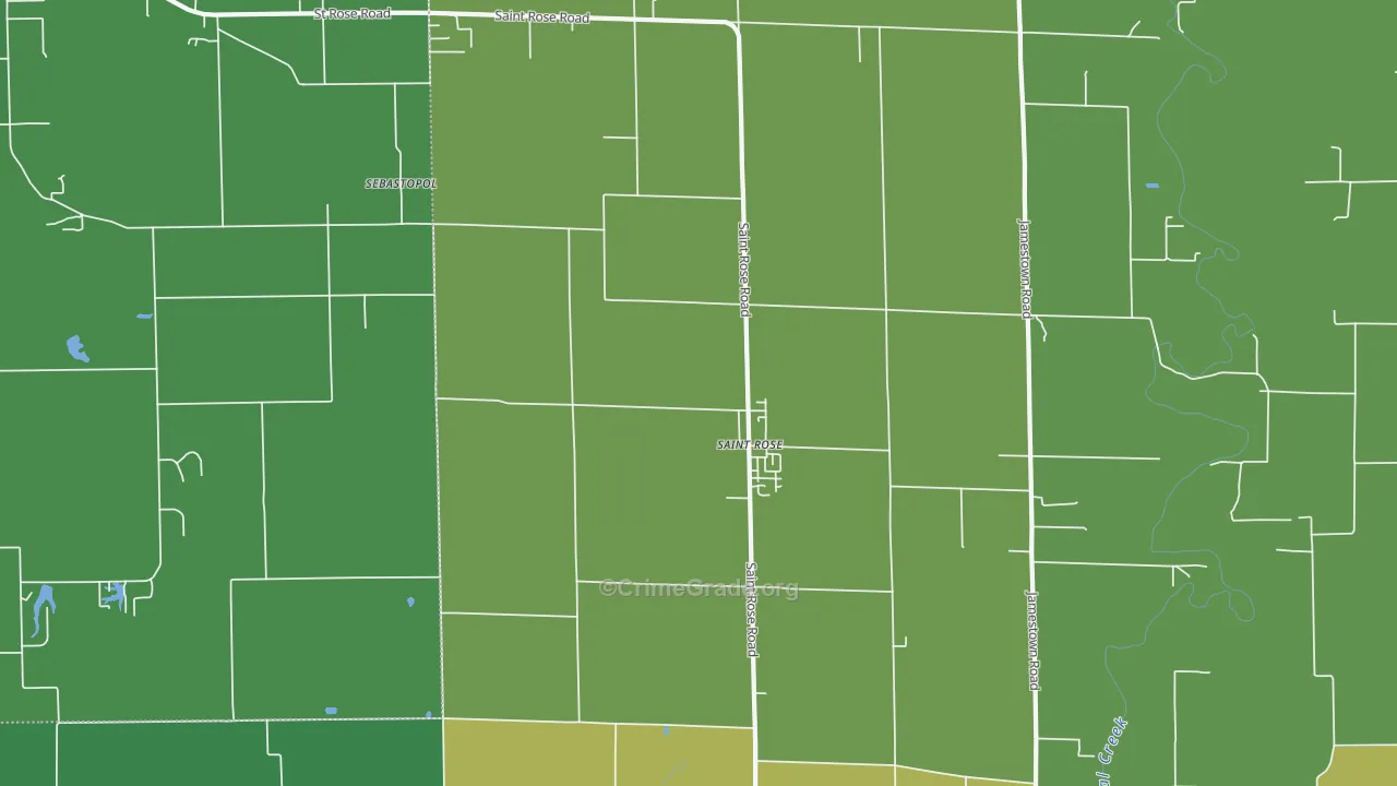 St. Rose, IL Map of Burglary Rates
