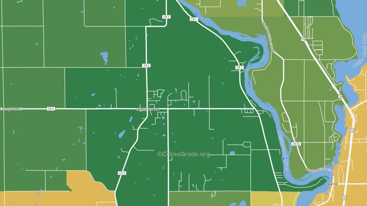 St. Stephen, MN Map of Burglary Rates