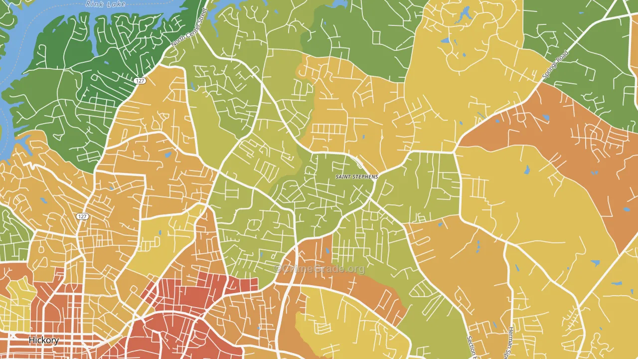 St. Stephens, NC Map of Burglary Rates