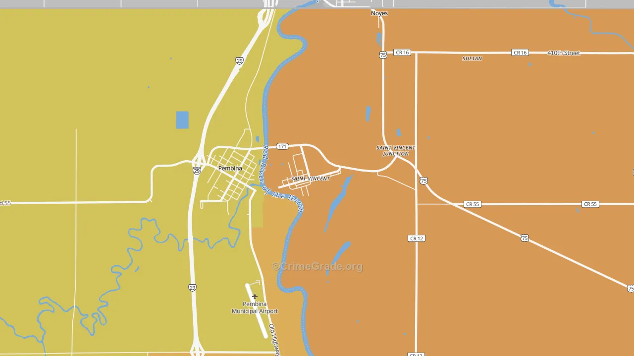 St. Vincent, MN Map of Burglary Rates