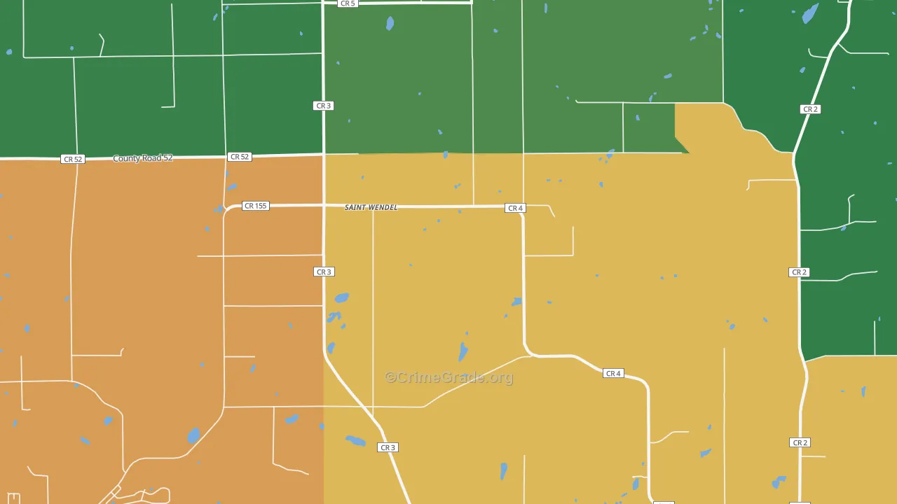 St. Wendel, MN Map of Burglary Rates