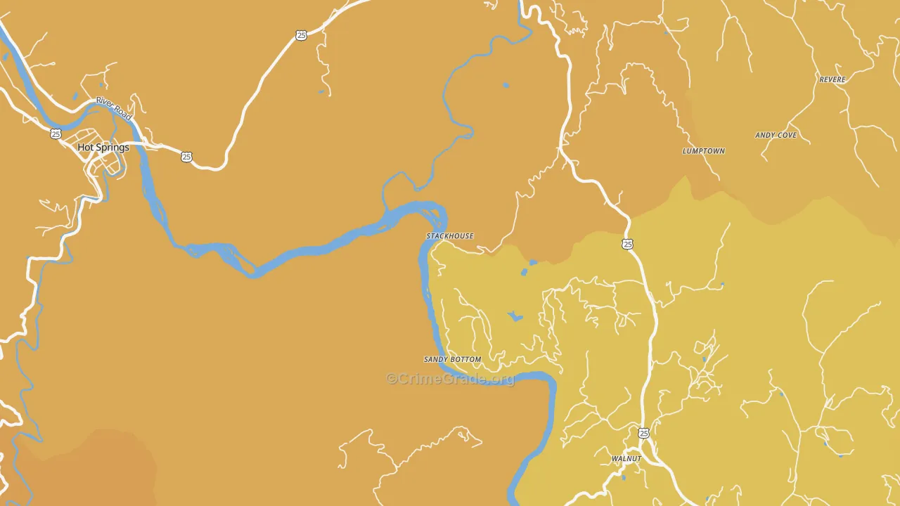 Stackhouse, NC Map of Burglary Rates