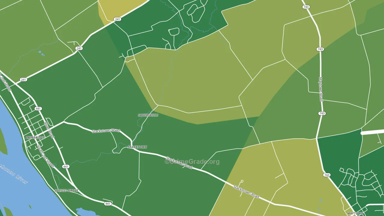 Stacktown, PA Map of Burglary Rates