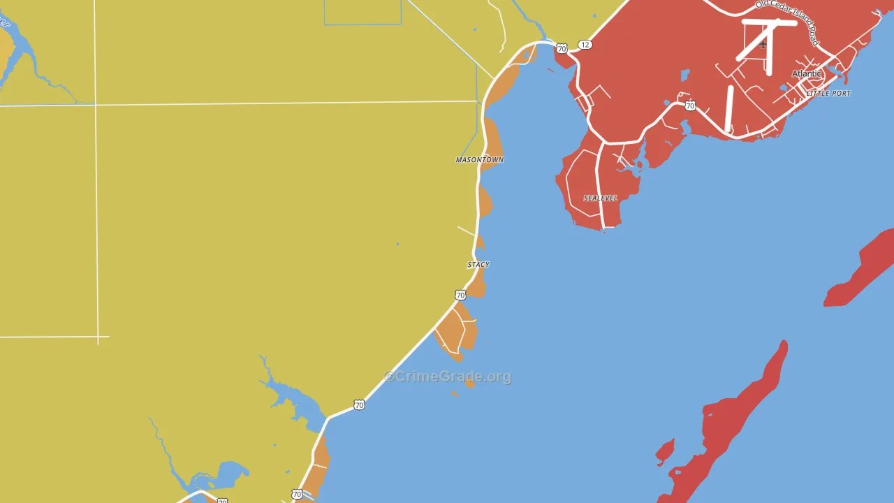 Stacy, NC Map of Burglary Rates