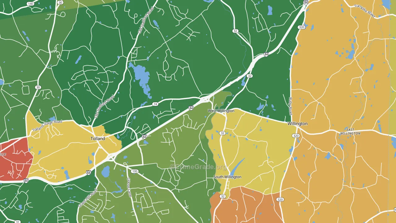 Stafford, CT Map of Burglary Rates