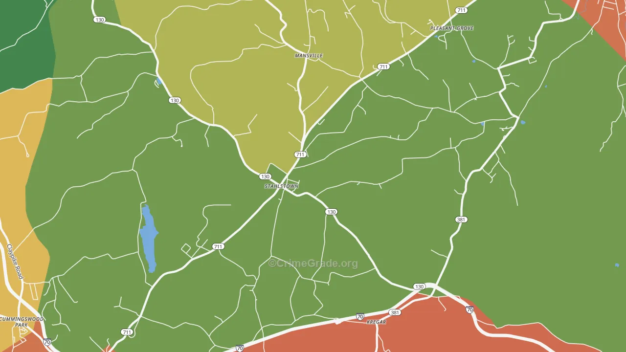 Stahlstown, PA Map of Burglary Rates