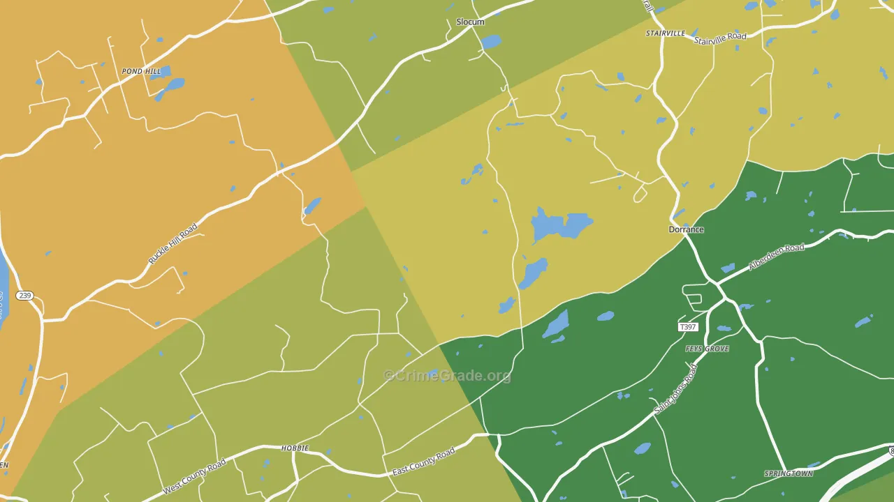 Stairville, PA Map of Burglary Rates