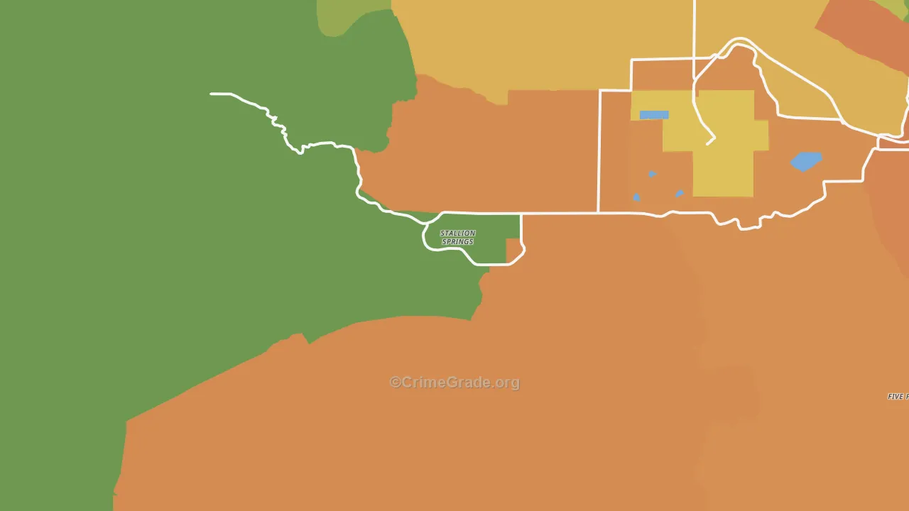 Stallion Springs, CA Map of Burglary Rates