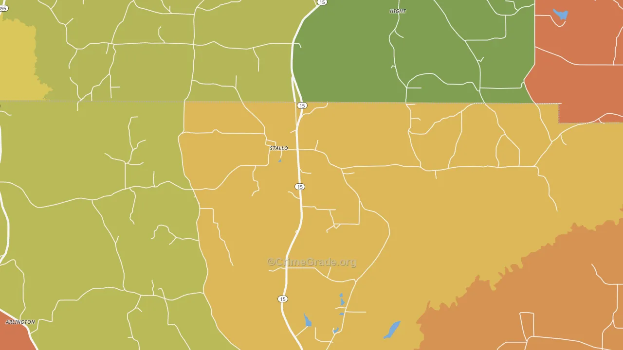 Stallo, MS Map of Burglary Rates