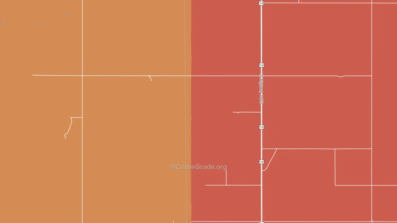 Stamford, SD Map of Burglary Rates
