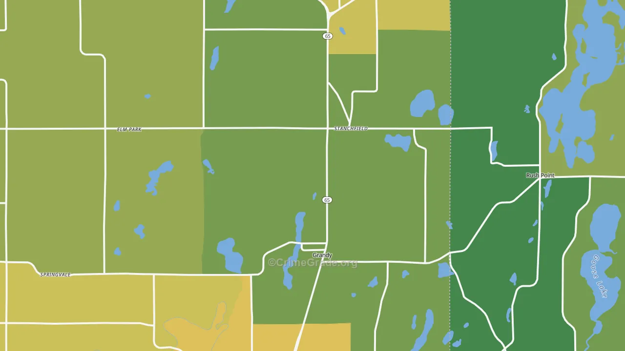 Stanchfield, MN Map of Burglary Rates