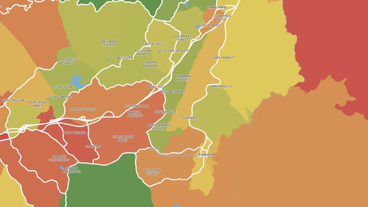 Standard, CA Map of Burglary Rates