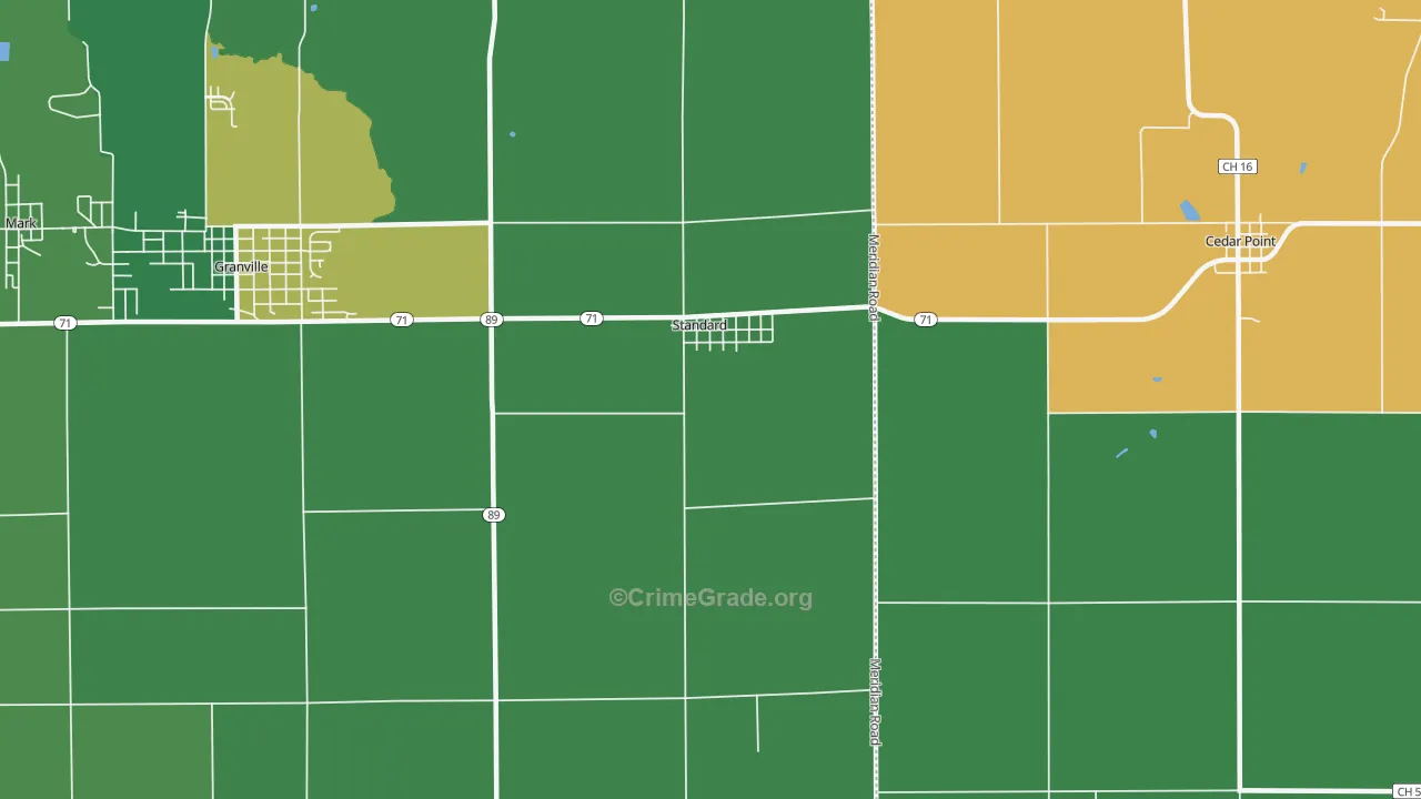 Standard, IL Map of Burglary Rates
