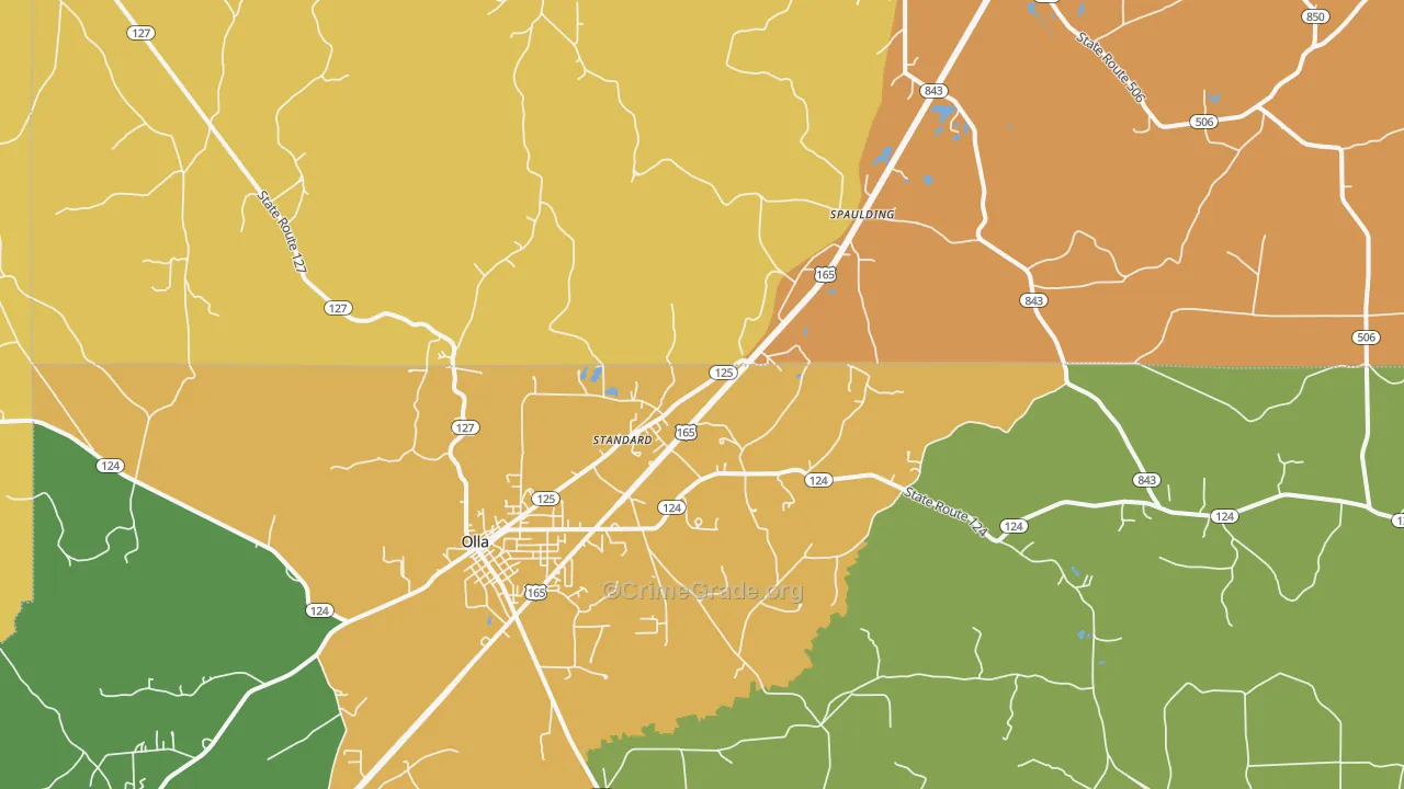 Standard, LA Map of Burglary Rates