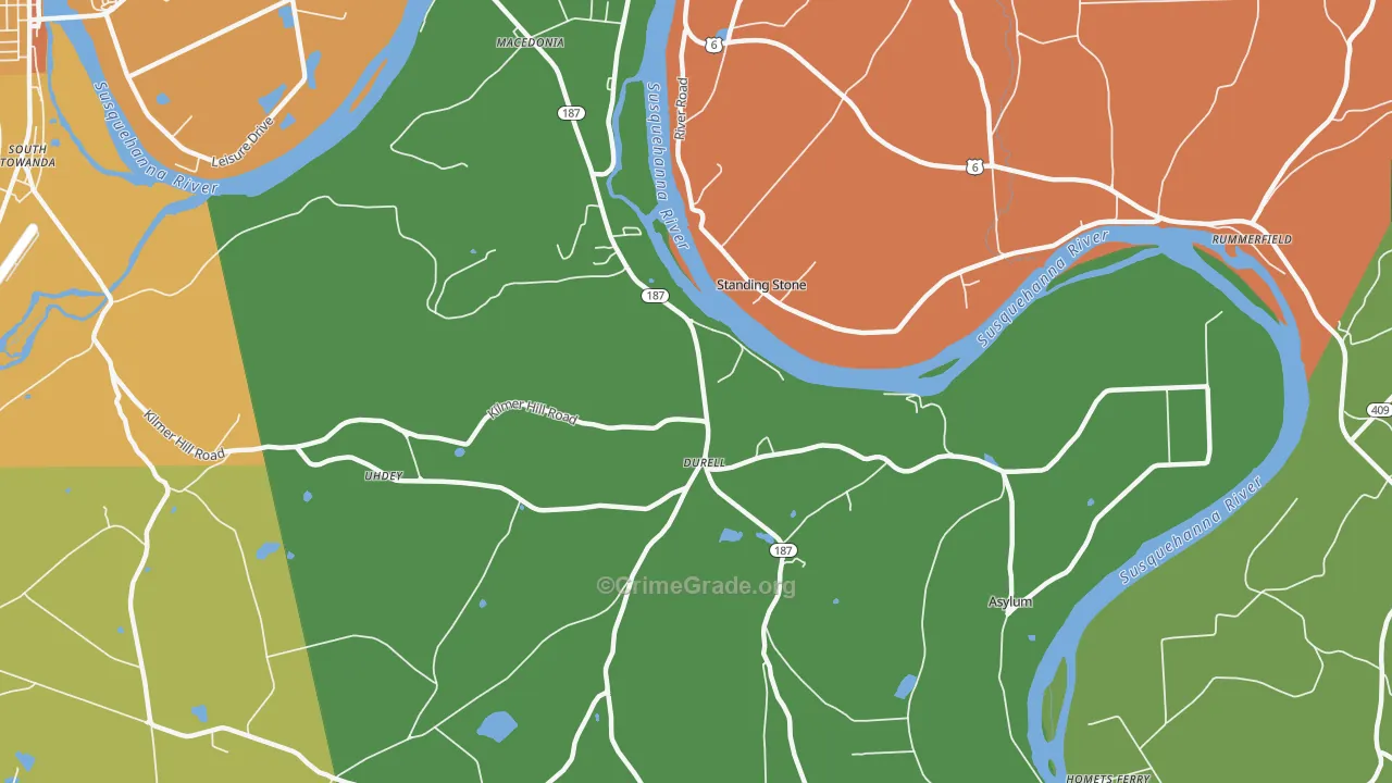 Standing Stone, PA Map of Burglary Rates