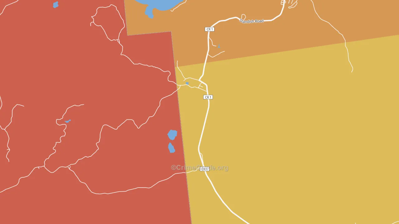Standish, NY Map of Burglary Rates