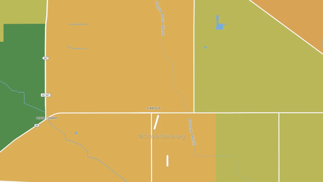 Stanfield, AZ Map of Burglary Rates