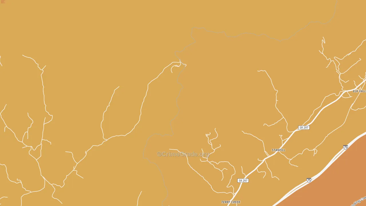 Stanfield, TN Map of Burglary Rates