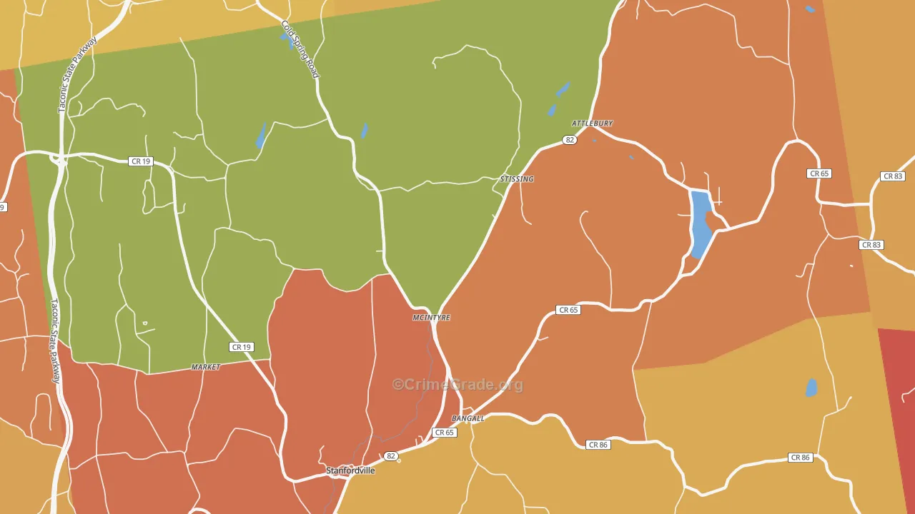 Stanfordville, NY Map of Burglary Rates