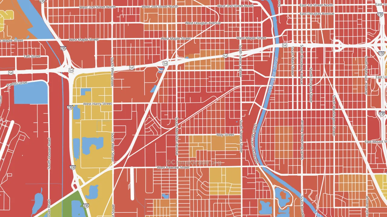 Stanley-Aley, Wichita, KS Map of Burglary Rates
