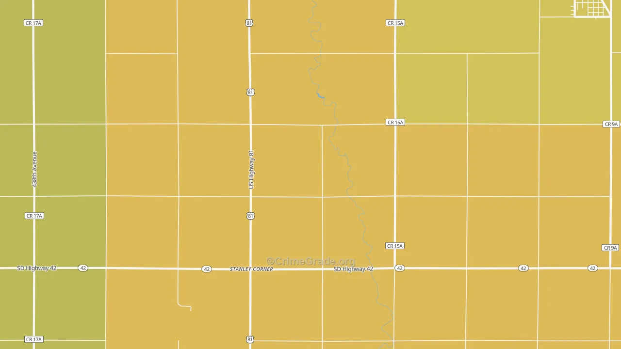 Stanley Corner, SD Map of Burglary Rates