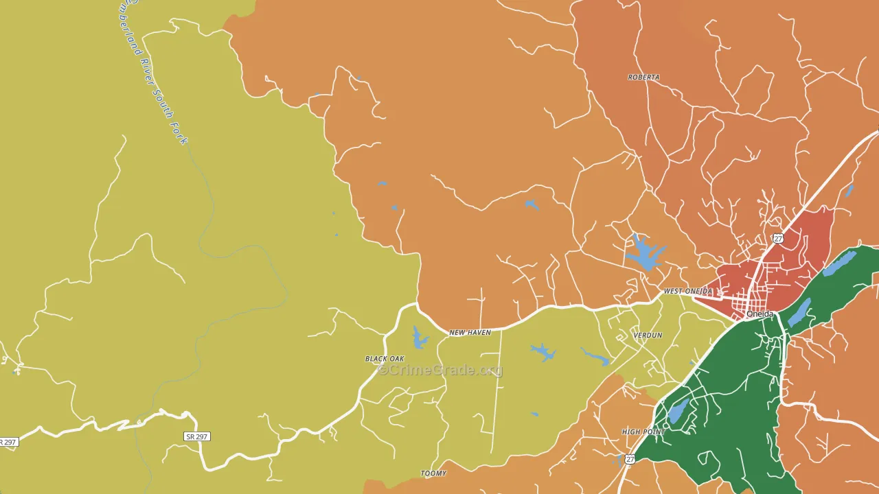 Stanley Junction, TN Map of Burglary Rates