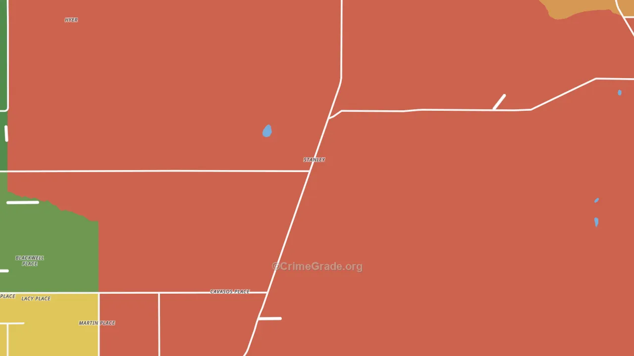 Stanley, NM Map of Burglary Rates