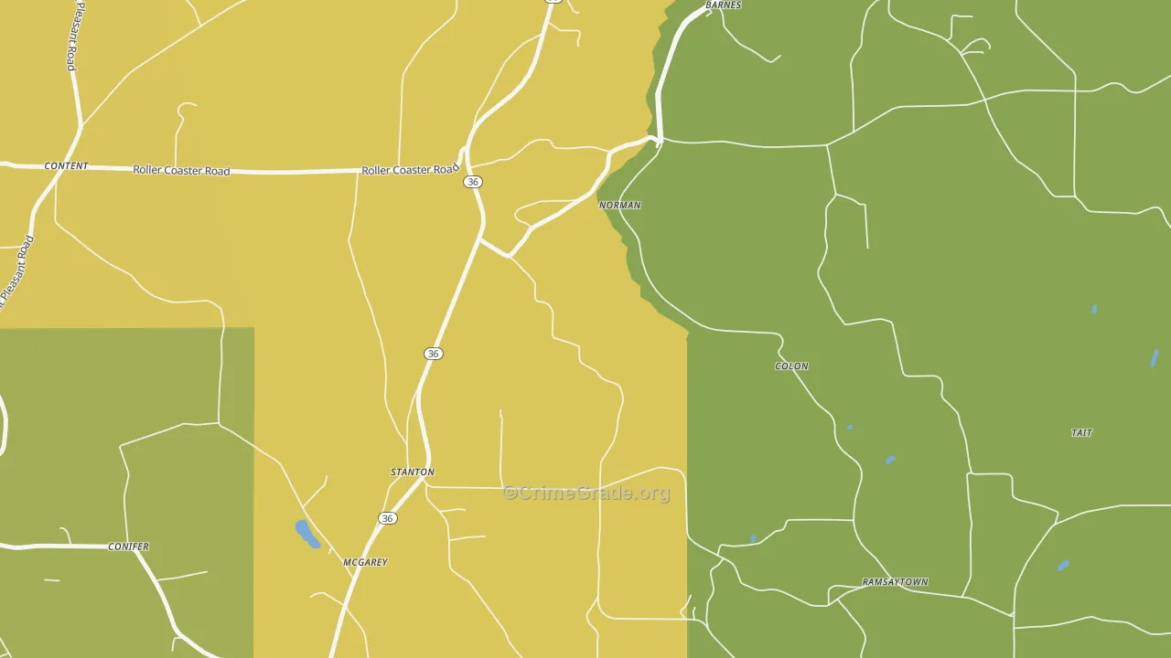 Stanton, PA Map of Burglary Rates