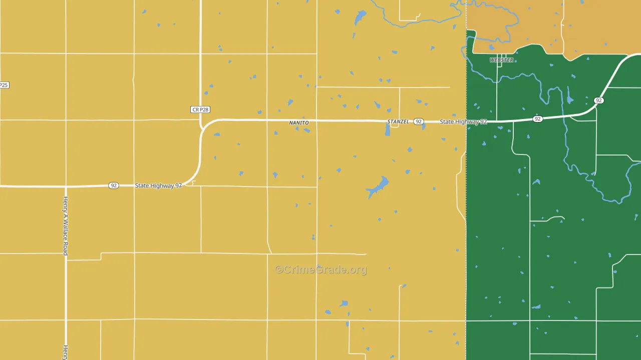 Stanzel, IA Map of Burglary Rates