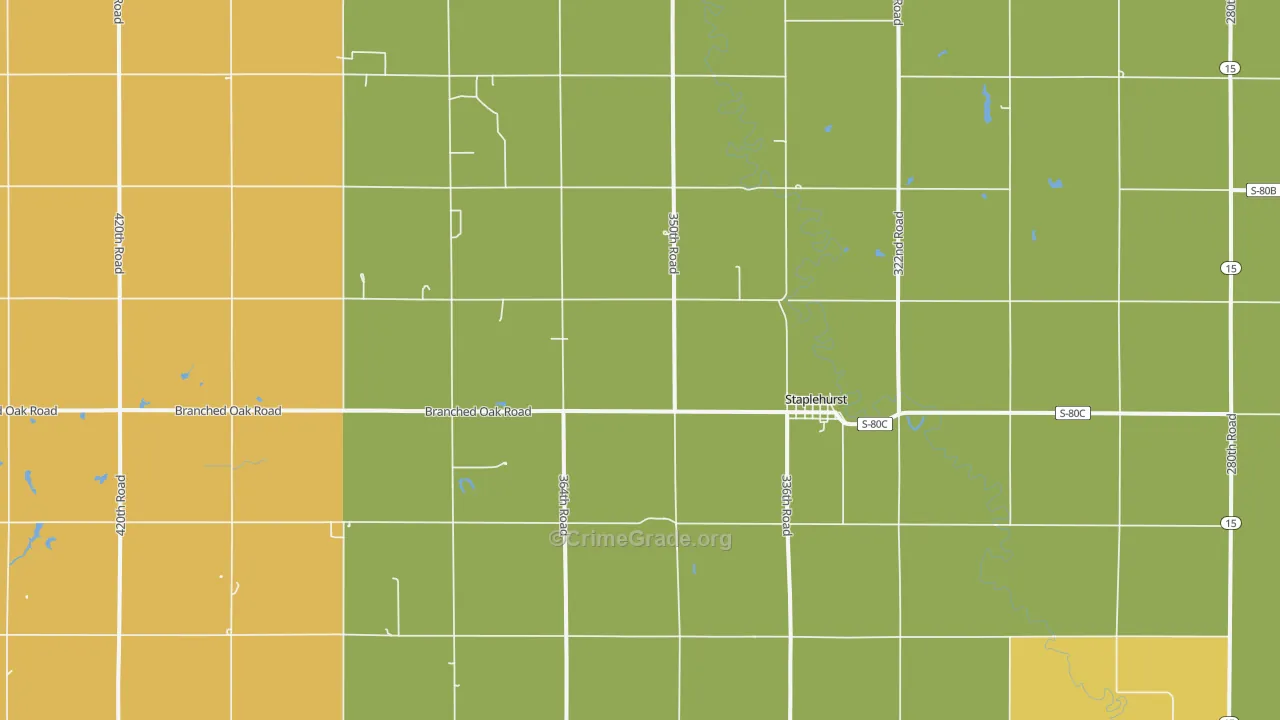 Staplehurst, NE Map of Burglary Rates
