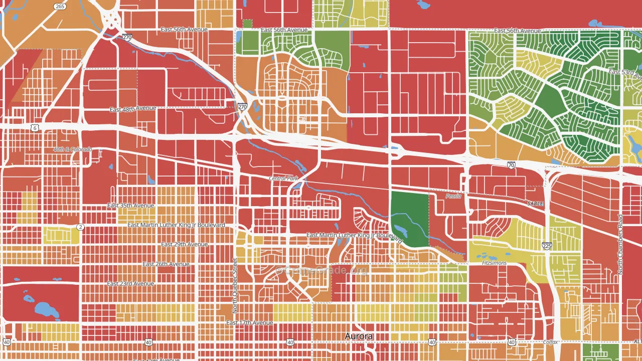 Stapleton, Denver, CO Map of Burglary Rates