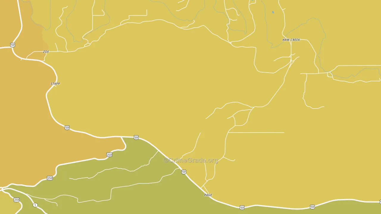 Stapp, OK Map of Burglary Rates