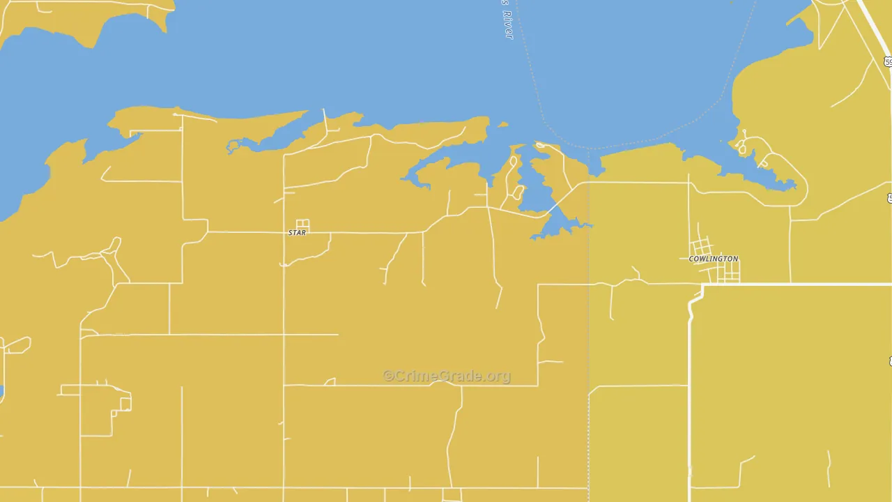 Star, OK Map of Burglary Rates