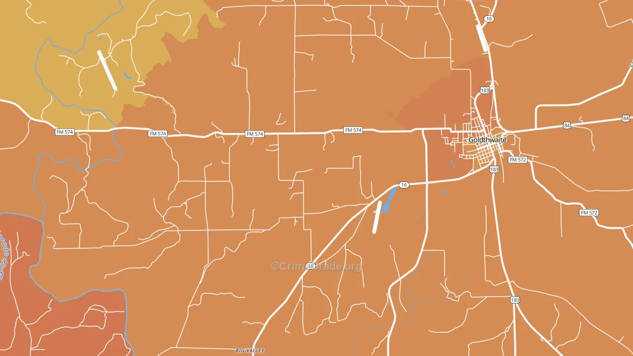 Star, TX Map of Burglary Rates