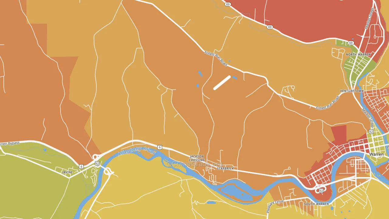 Starbrick, PA Map of Burglary Rates