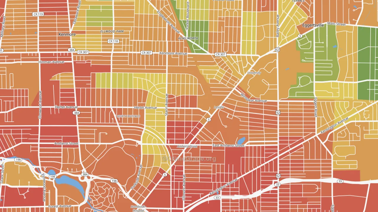 Starin Central, Buffalo, NY Map of Burglary Rates