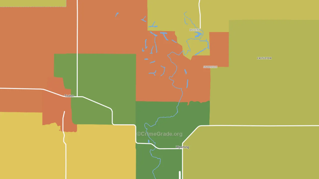 Stark County, IL Map of Burglary Rates