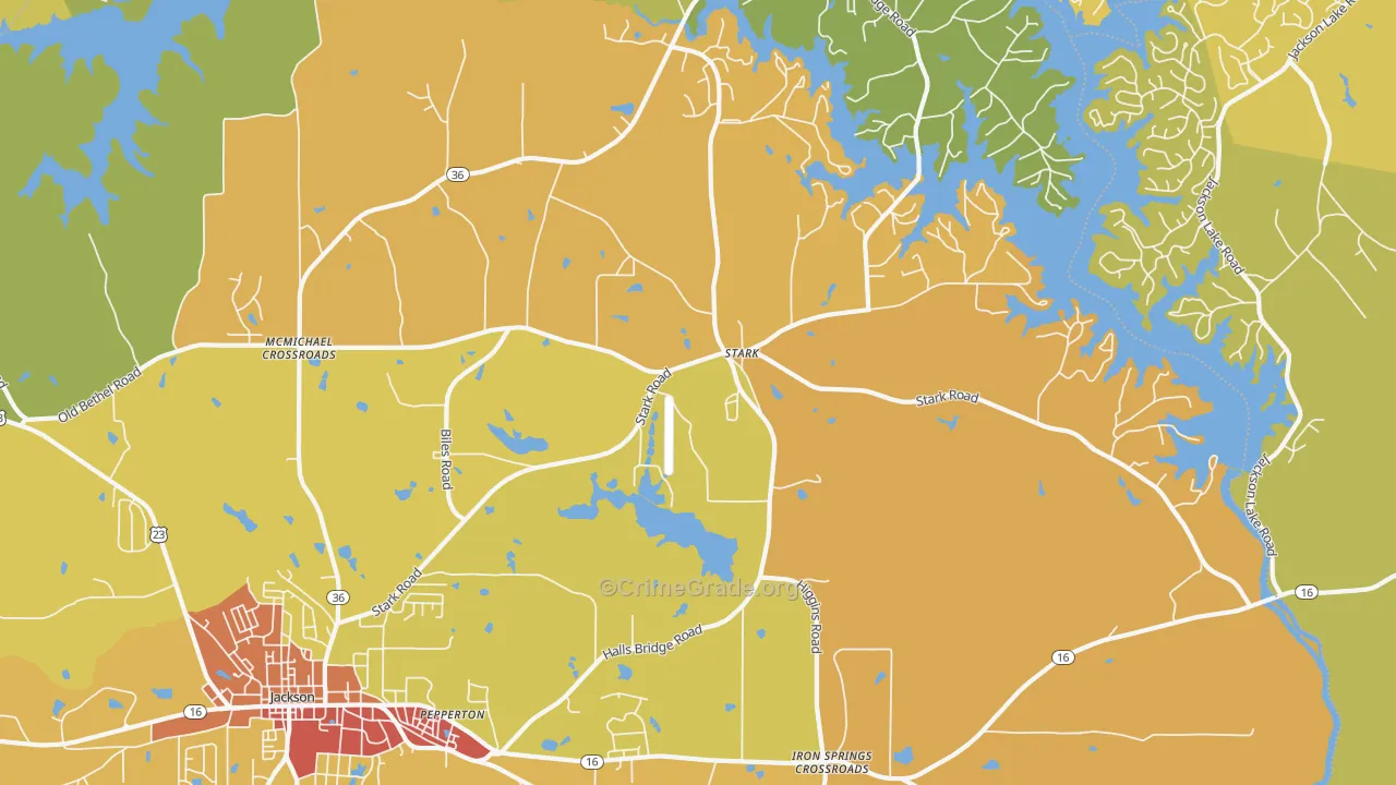 Stark, GA Map of Burglary Rates