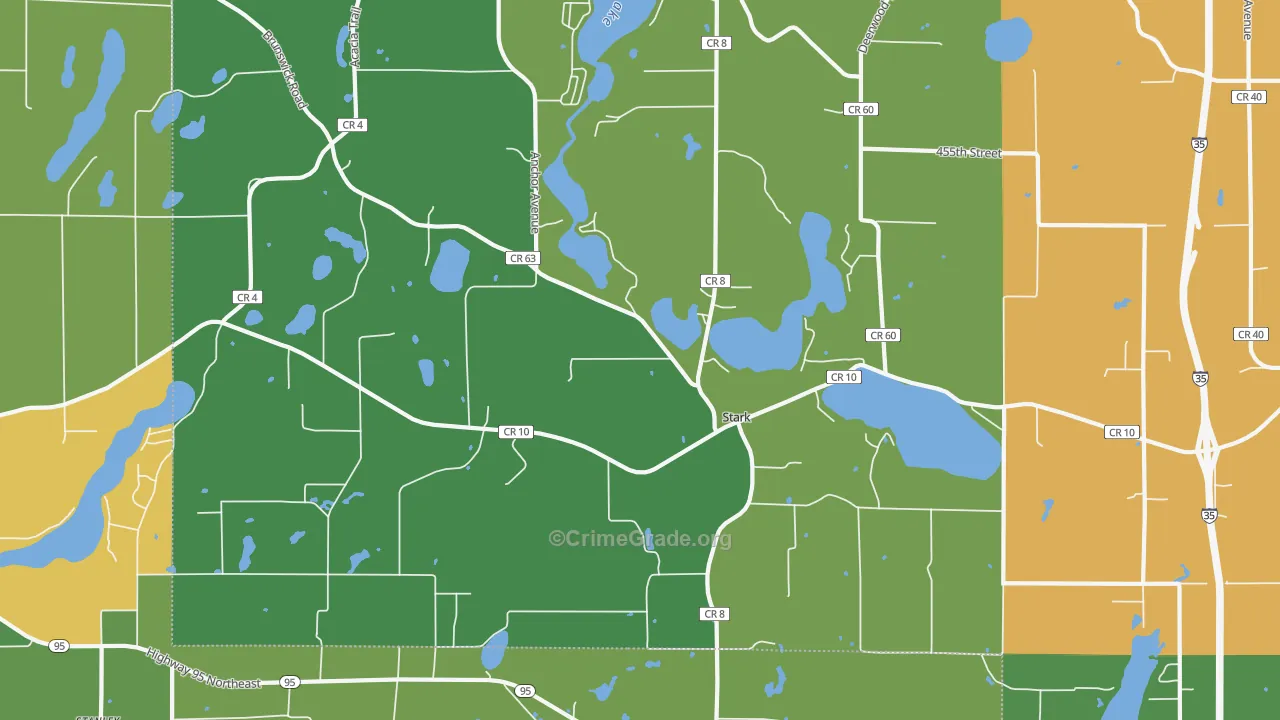 Stark, MN Map of Burglary Rates