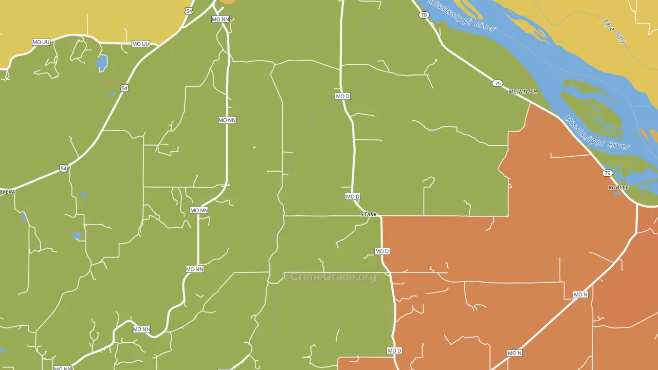 Stark, MO Map of Burglary Rates