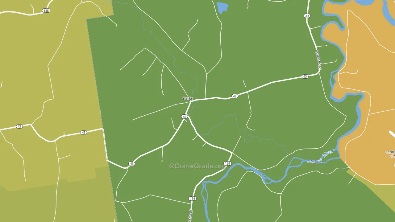 Starks, ME Map of Burglary Rates