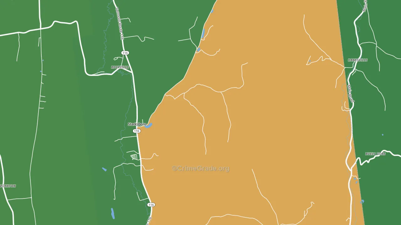 Starksboro, VT Map of Burglary Rates