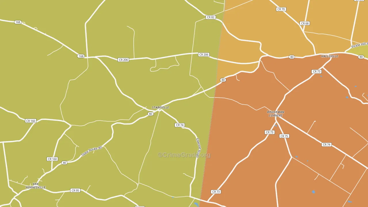 Starkville, NY Map of Burglary Rates