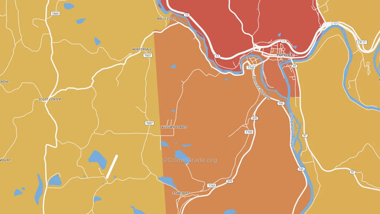 Starlight, PA Map of Burglary Rates