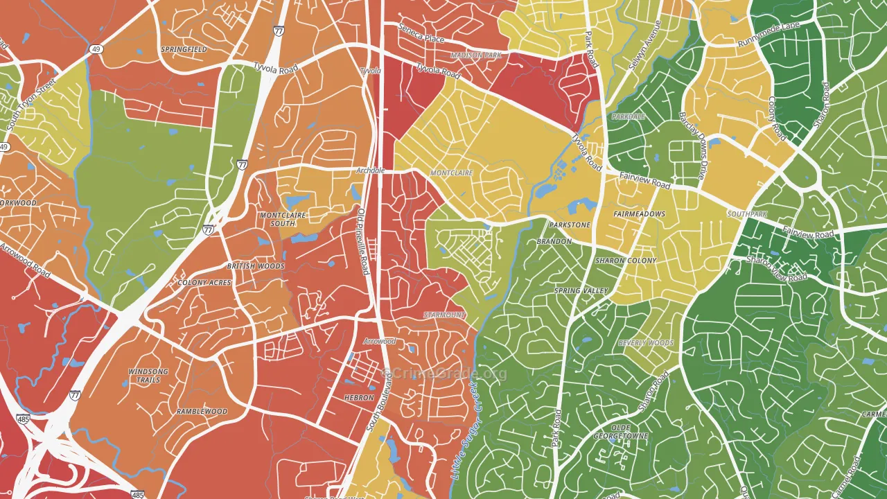 Starmount, Charlotte, NC Map of Burglary Rates