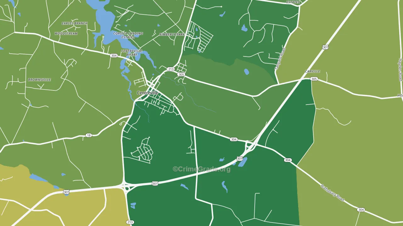 Starr, MD Map of Burglary Rates