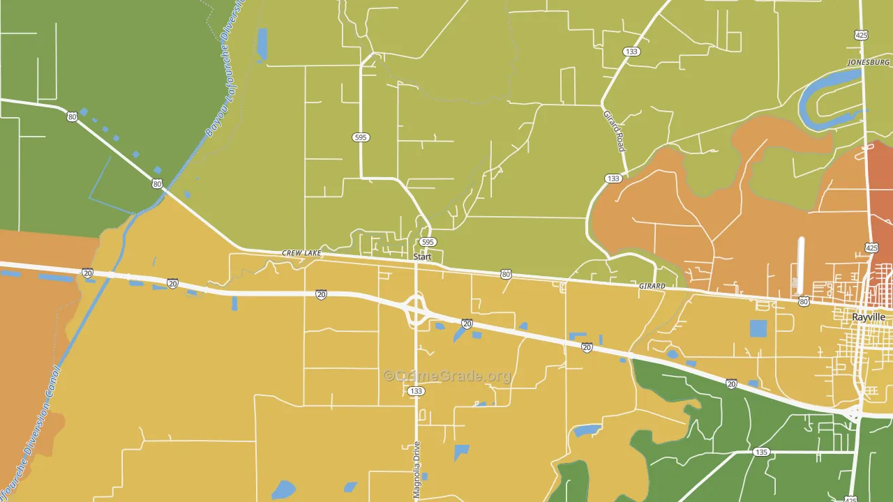 Start, LA Map of Burglary Rates