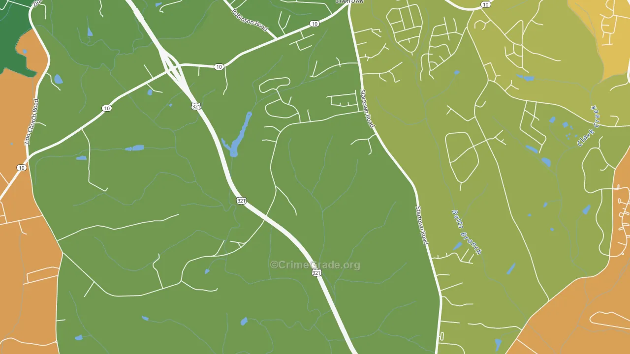 Startown, NC Map of Burglary Rates